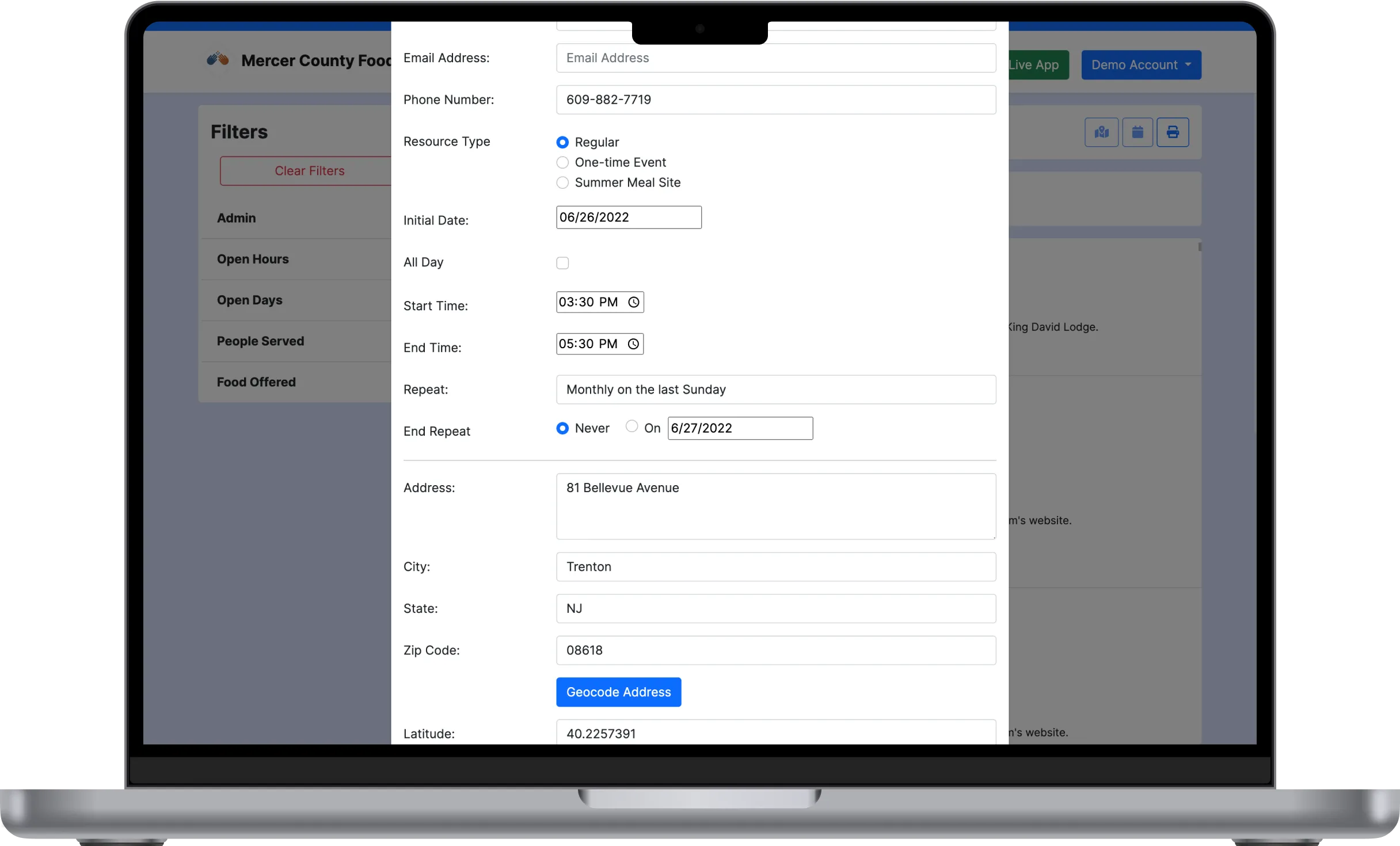 Mainframe's Magic Schedule Builder on the homepage