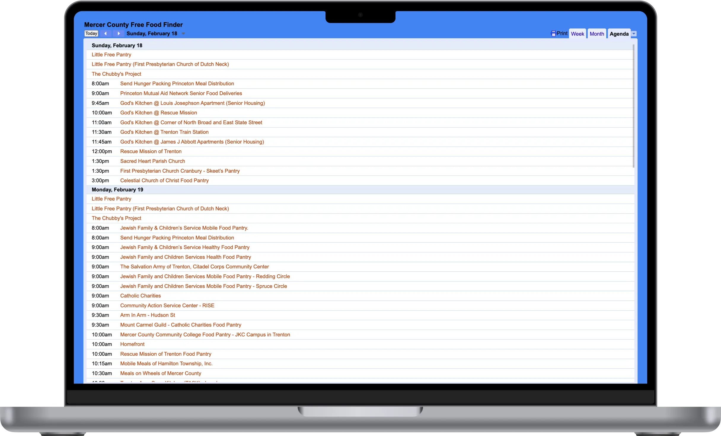Mainframe's Magic Schedule Builder on the homepage